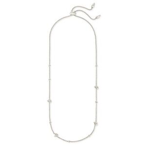 Kendra Scott Presleigh Love Knot Adjustable Necklace in Bright Silver